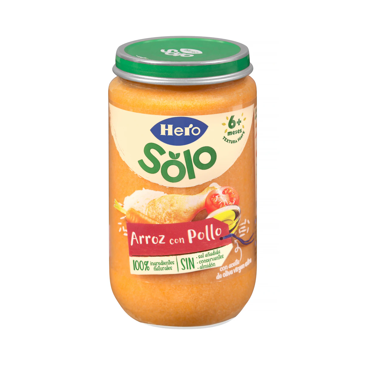 Papilla arroz con pollo Hero Solo +6 meses