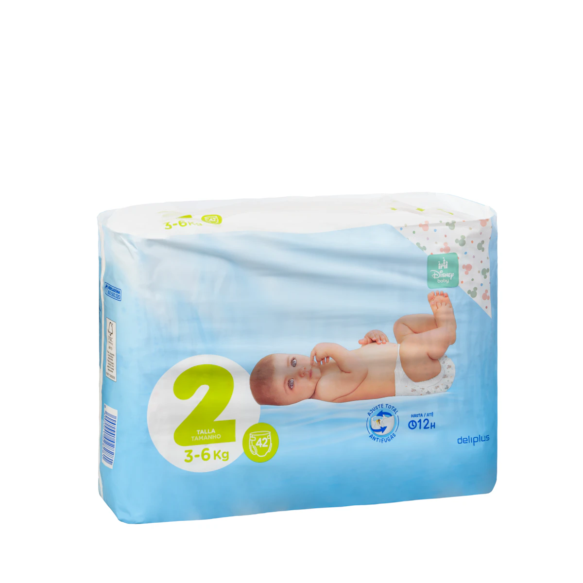 Pañales bebé talla 2 Deliplus de 3-6 kg