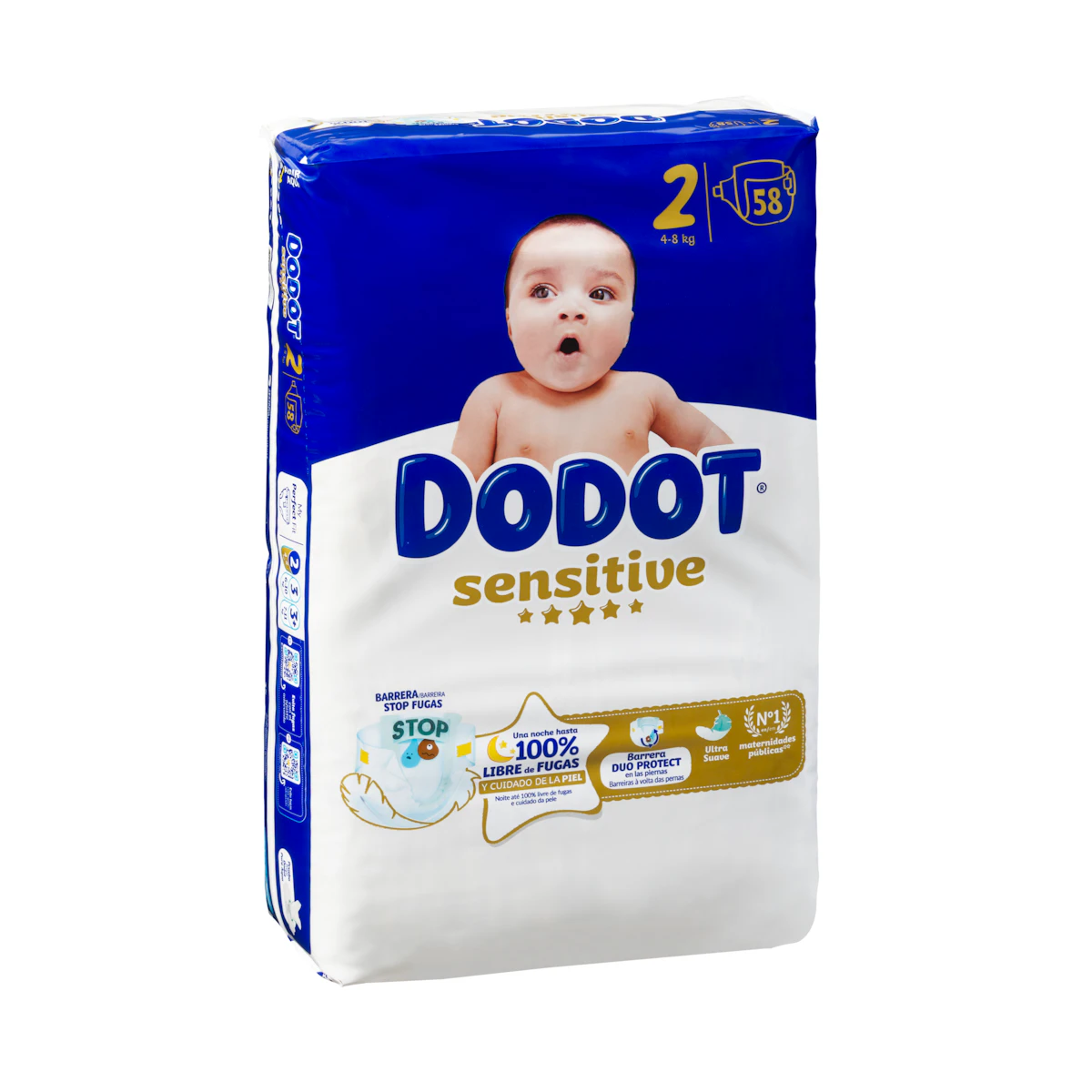 Pañales bebé talla 2 Dodot Sensitive de 4-8 kg