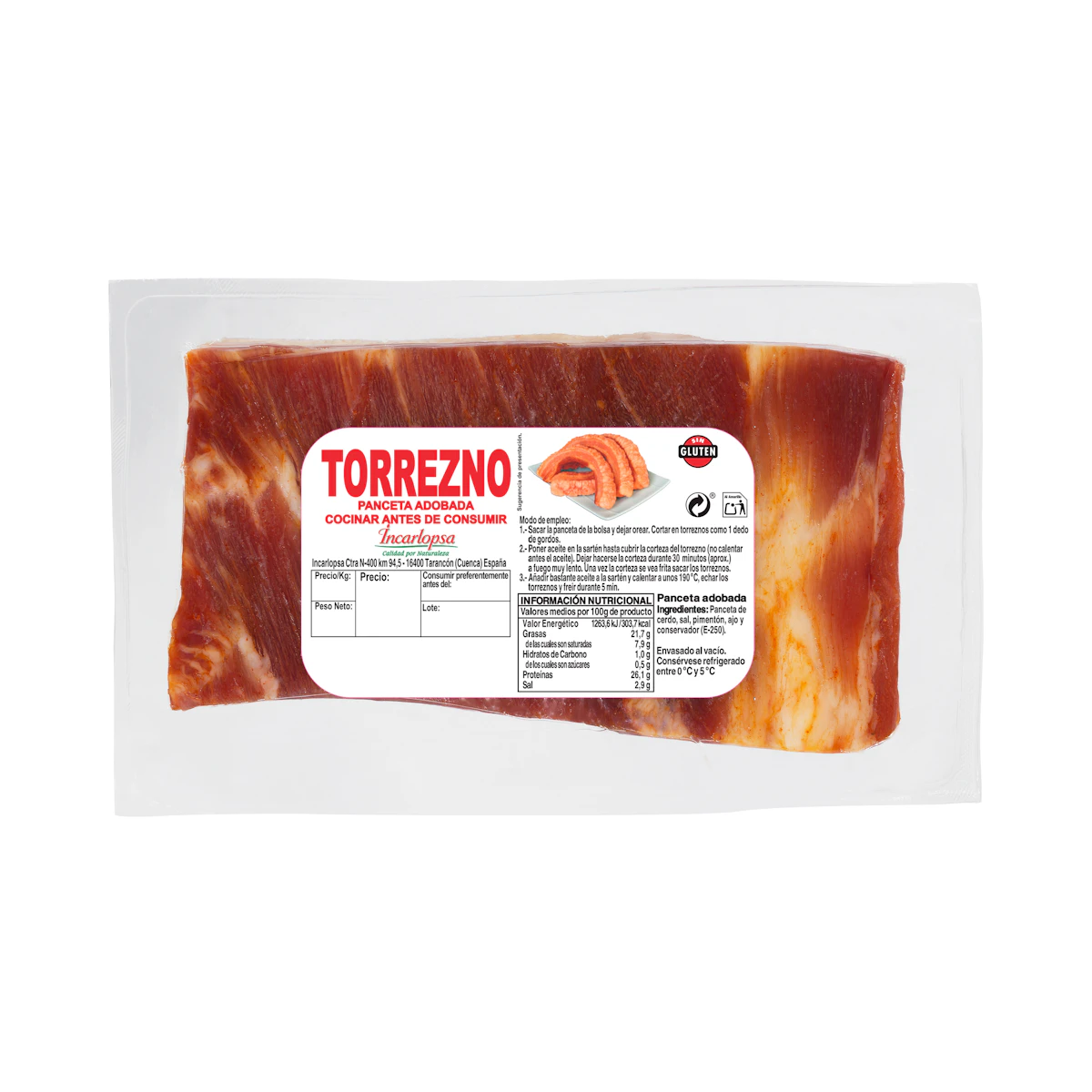 Panceta adobada torrezno