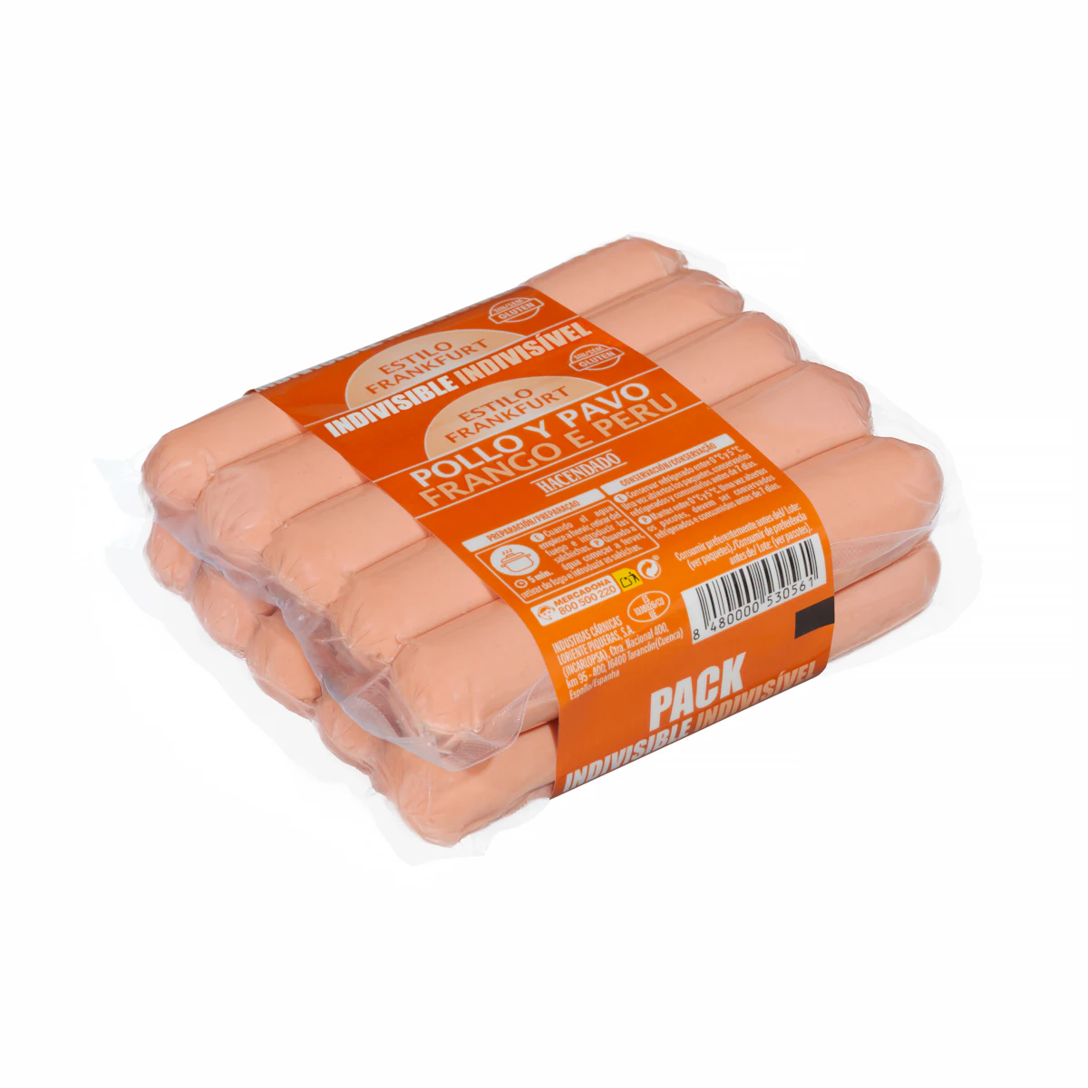 Salchichas cocidas Hacendado de pollo y pavo sabor ahumado