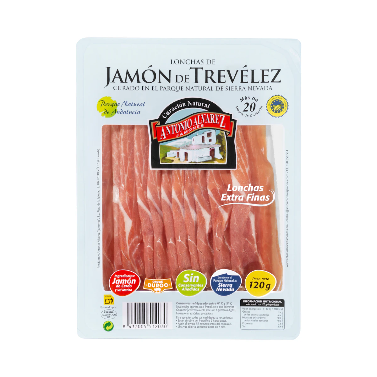 Jamón de Trevélez Antonio Álvarez lonchas extra finas