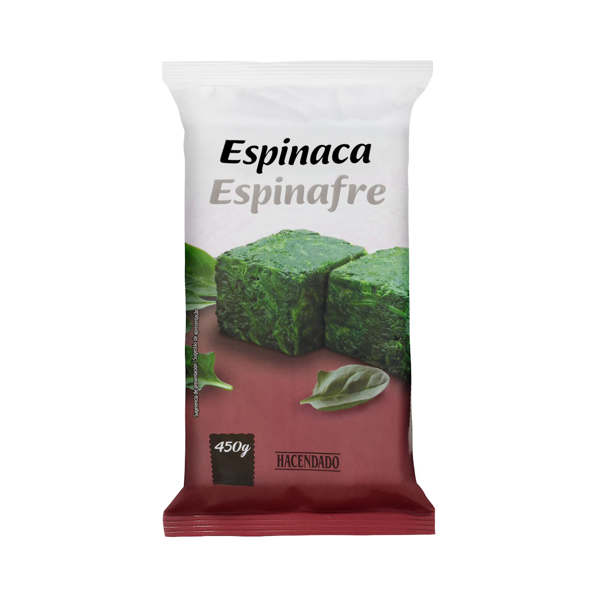 Espinaca en porciones Hacendado ultracongelada