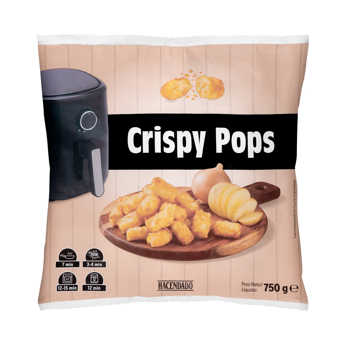 Patatas prefritas Crispy Pops Hacendado congeladas
