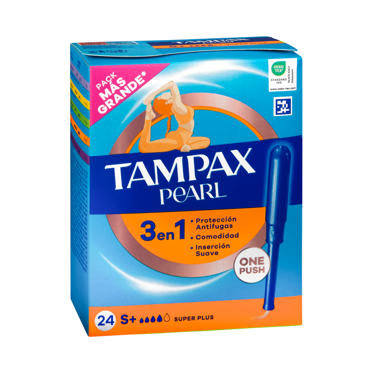 Tampones super plus Tampax Pearl con aplicador