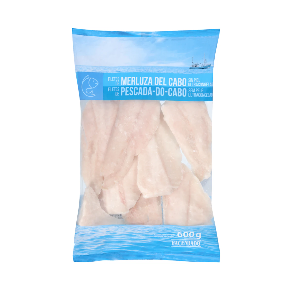 Filetes de merluza del Cabo sin piel Hacendado ultracongelados