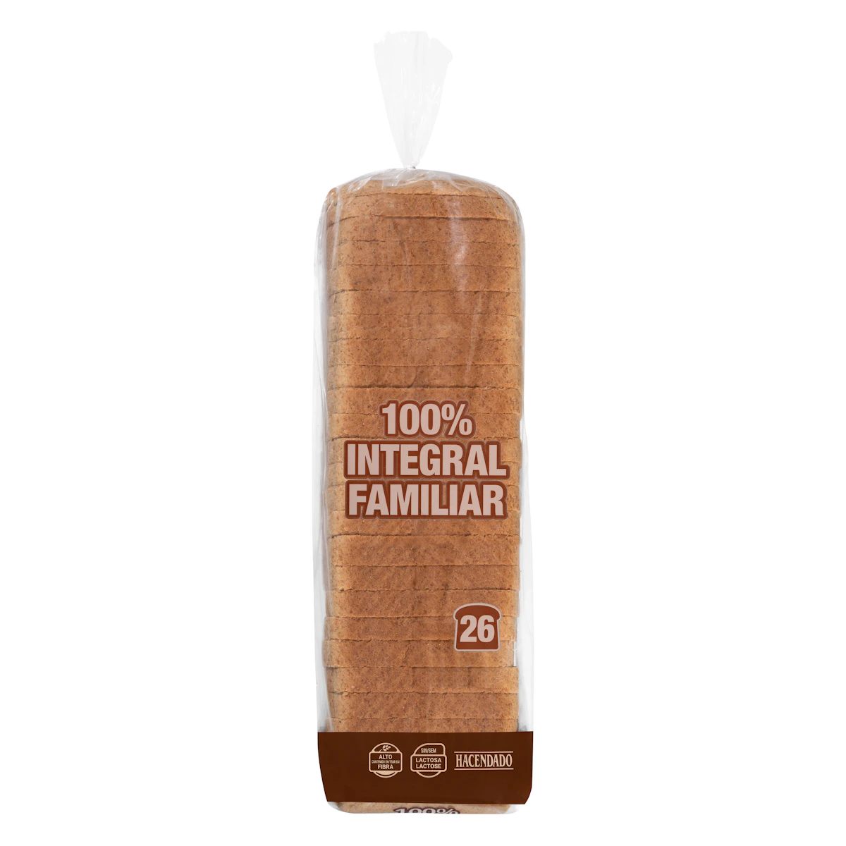 Pan de molde 100% integral familiar Hacendado