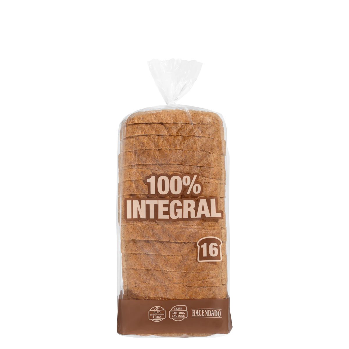 Pan de molde 100% integral Hacendado