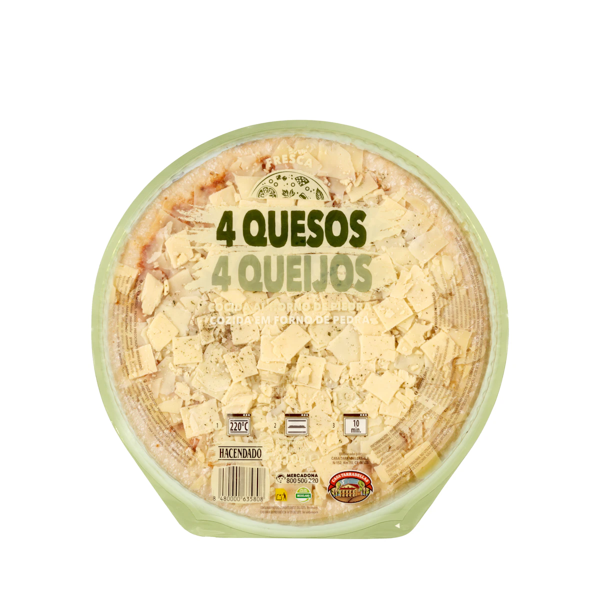 Pizza 4 quesos Hacendado