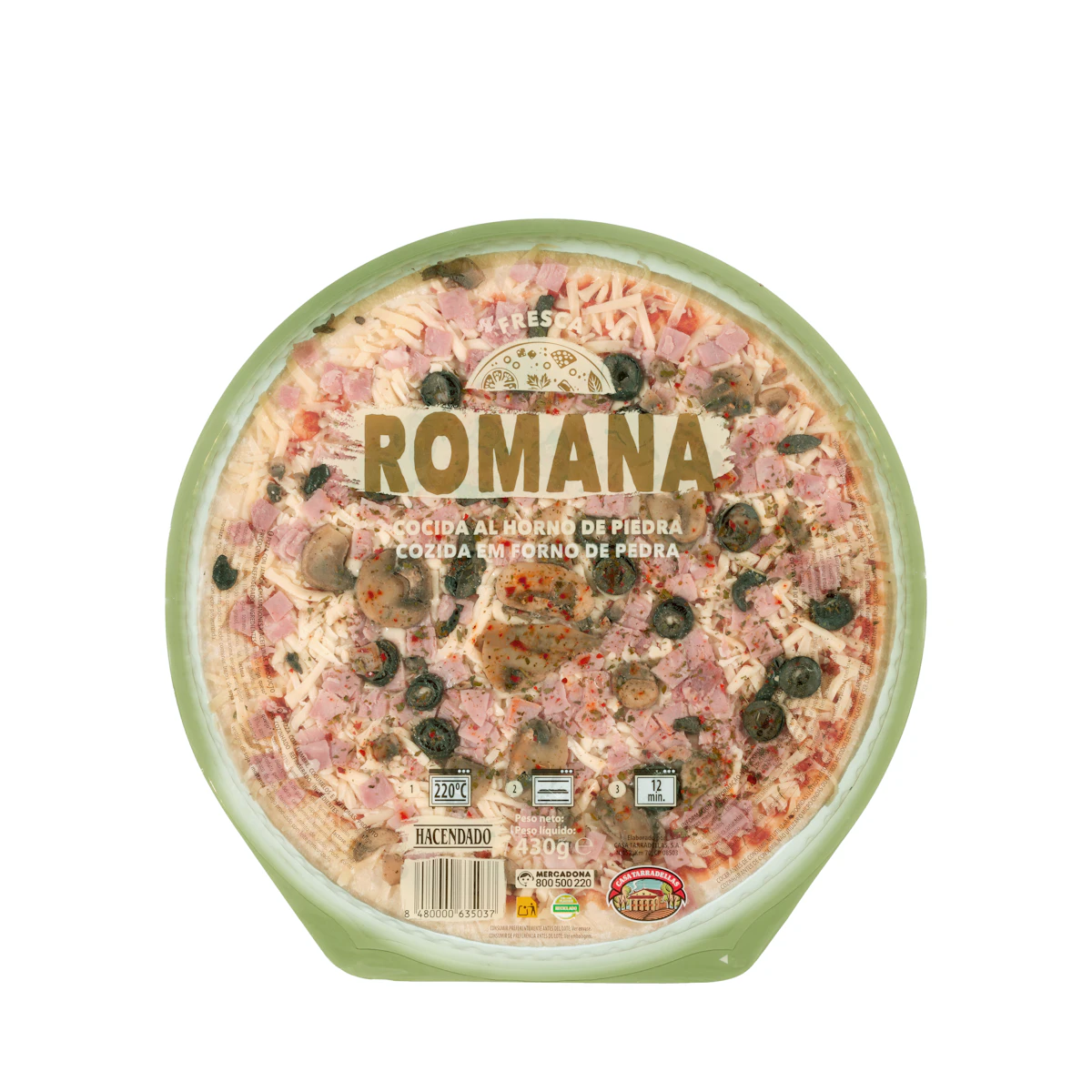 Pizza romana Hacendado con champiñones salteados