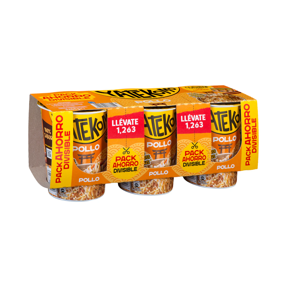 Fideos orientales Yatekomo sabor pollo Gallina Blanca