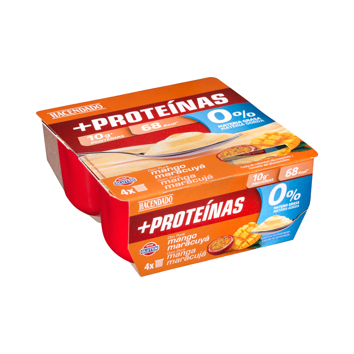 Postre lácteo con puré mango y maracuya +Proteínas 10 g 0% MG